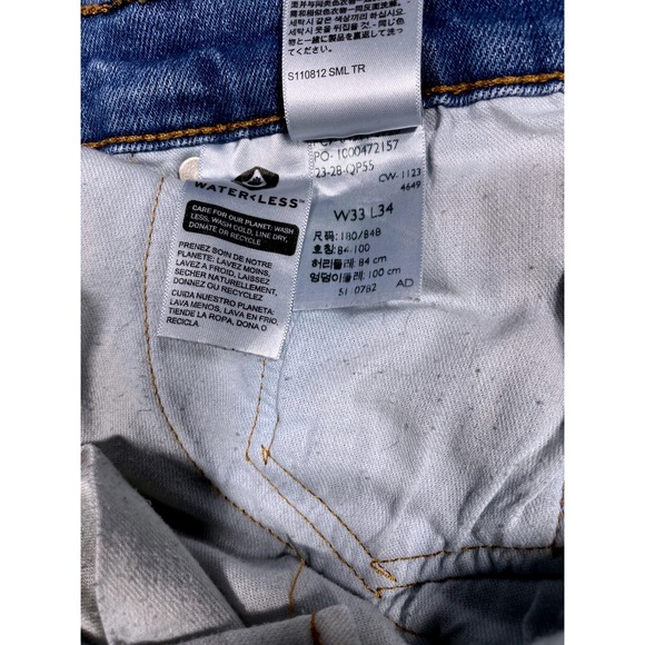 Levi Strauss 511 Mens Jeans W33 L34 Blue Light Wash Slim Fit Denim Pants - Picture 6 of 9